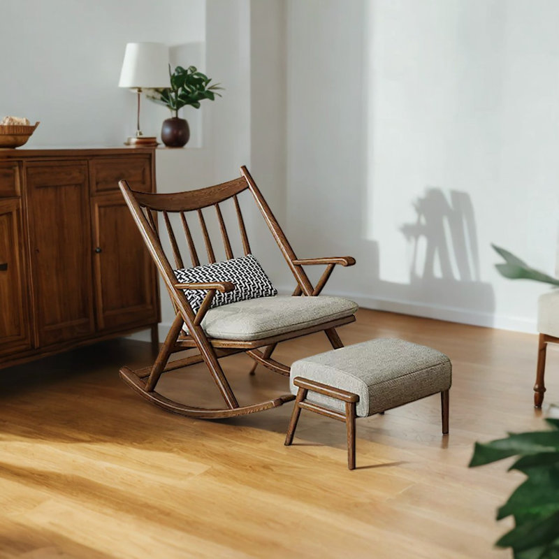 Chaise berçante en bois de frêne, Kaki