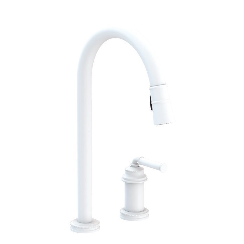 Taft Single Handle Pull Down Kitchen Faucet, Matte White
