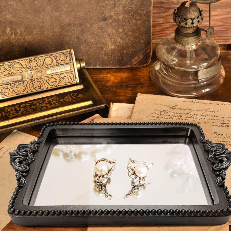 Jabarrie noir rétro avec base en verre miroir