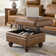 Djuana Transitional 27" Leather Ottoman with Storage