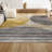 Ascher Geometric Striped Circles Gray/Yellow/Cream Rug-1118421943
