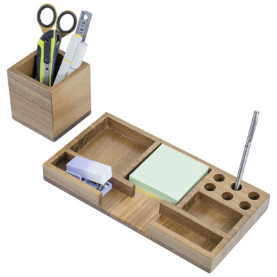 Solid Wood Desk Organiser
