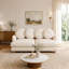 Canapé Comfy en chenille, canapé 4 places profond avec 4 coussins décoratifs, repose-pieds mobile, structure en bois massif pour le salon, la chambre à coucher-256320930