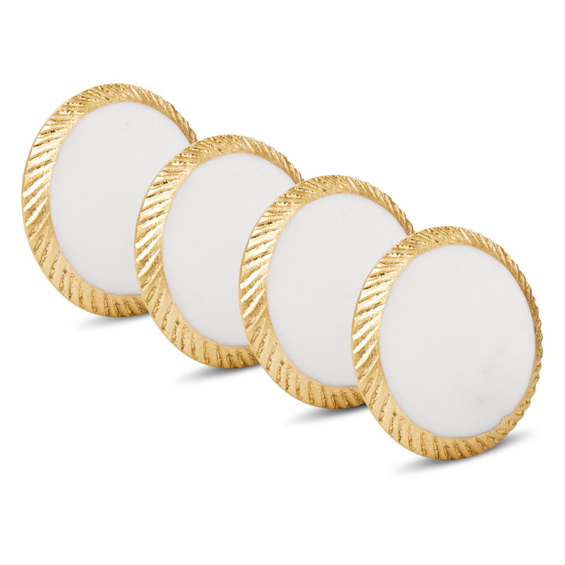 Marble Round 4 Piece Coaster Set