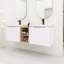 Meuble-lavabo double 59,64 po avec plateau en céramique Nalynn