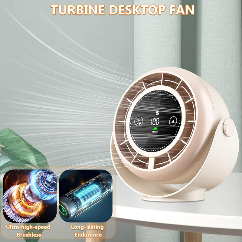 Turbo Desktop Air Circulation Fans, USB Punch-Free Wall-Mounted Ceiling Desktop Fan With 100-Speed Adjustment & 90° Multi-Angle Adjustment, Multifunctional Fan For Various Venues