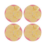 Hibiscus Vegan Leather Round Pebble Placemat