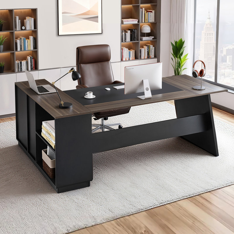 L-Shaped Solid Wood Solid Wood Executive Desk