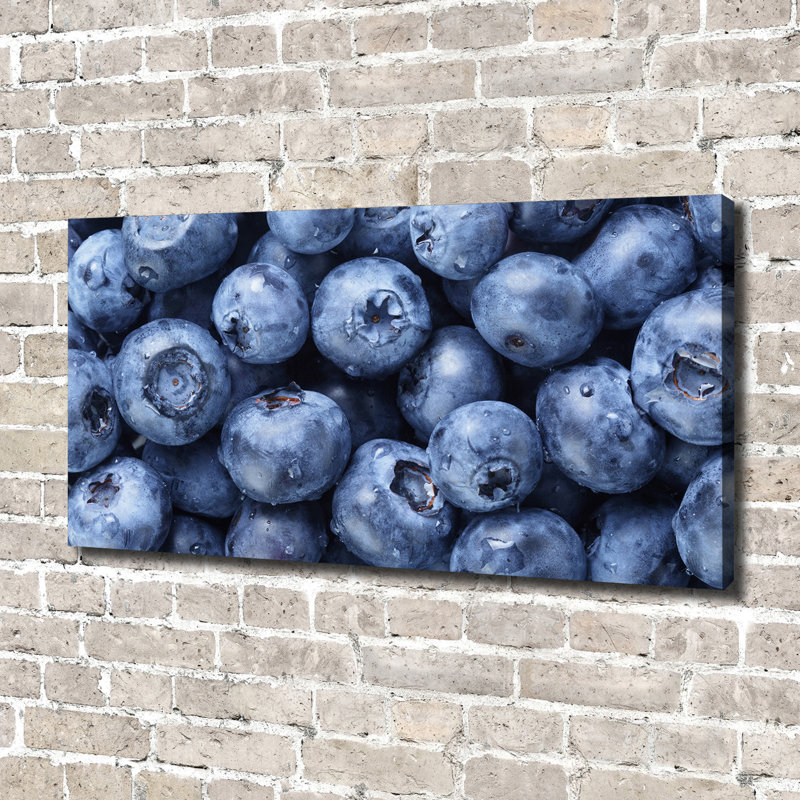 Blueberries - No Frame Print on Glass, Canvas, 70cm H x 140cm W x 2cm D