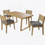 Ensemble de table et chaises d'extérieur en bois d'acacia, coussins épais-341826842