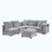 Modern Sectional Sofa Modular Sofa 93.7" U-Shaped Sofa Couch Sofa Bed L-Shaped Sofa With A Movable Ottoman, Storage Armrests And USB Ports, Grey-603840944