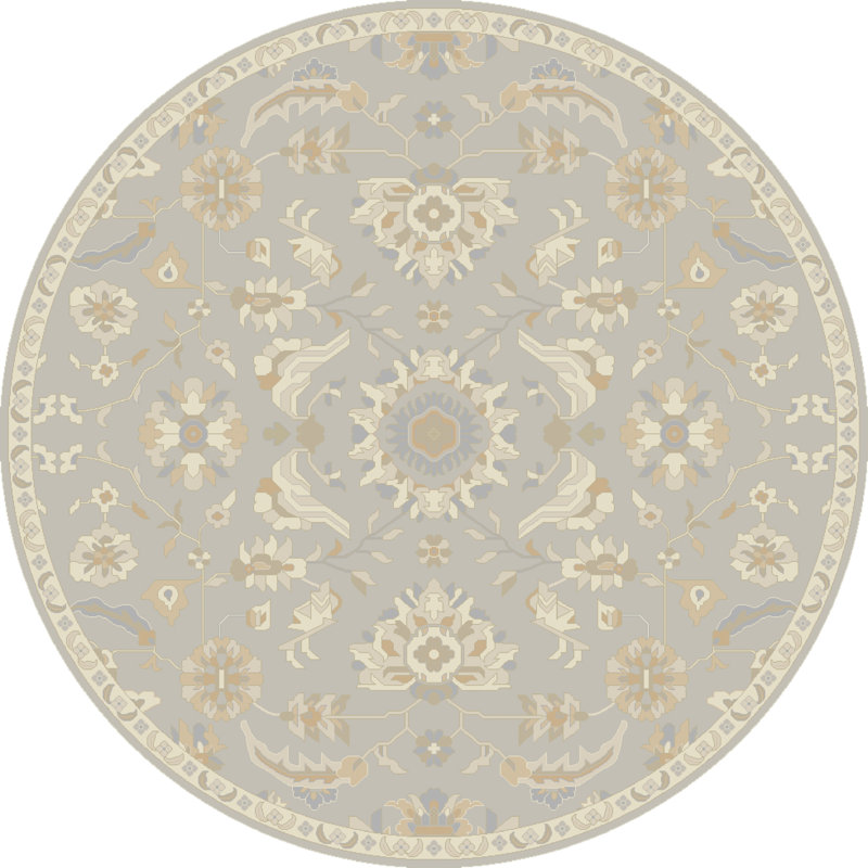 Tapis intérieur / extérieur beige en laine touffeté à la main Arden, Rond 4 pi