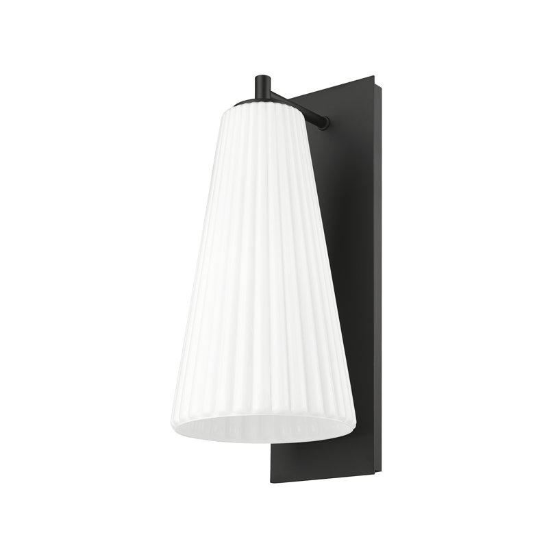 Matte Black Fluted Glass Dimmable Wall Sconce