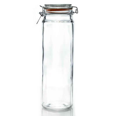 Argon Tableware - Glass Spaghetti Jar with Labels - 2 Litre - Set of 3
