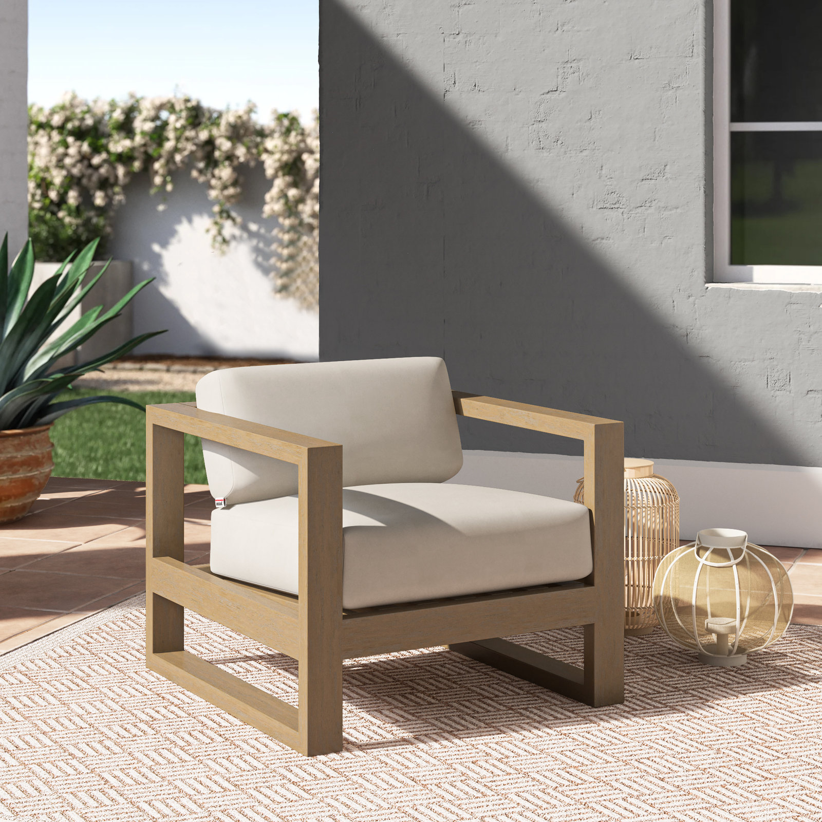Vienna Premium Teak Outdoor Lounge Chair, Canvas Canvas Sunbrella® Canvas