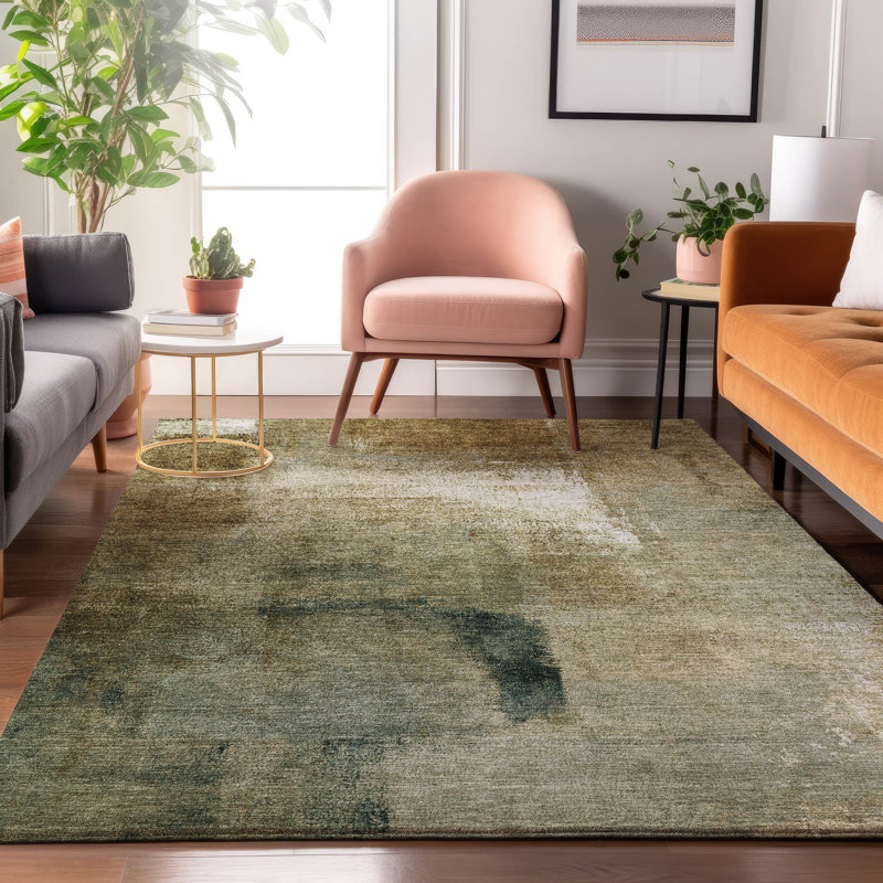 Premium Machine Washable Prisco Brown Rug, Rectangle 9' x 12'