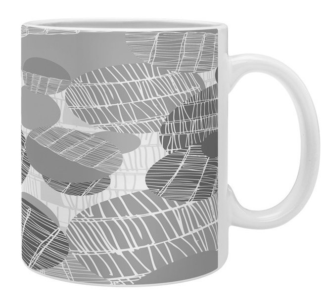 Grande tasse à café geo texturée, Gris