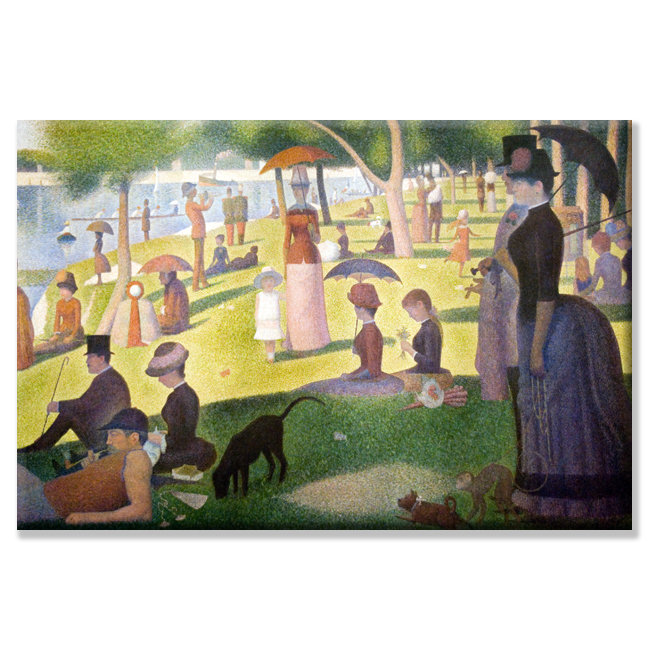 Le dimanche après-midi sur l’île de la grand jatte par georges seurat-impression, H 28 po x l 42 po x P 1,5 po
