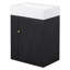 Meuble-lavabo de 20 po avec lavabo en céramique, porte à motif de losanges, poignées dorées et tablettes de rangement latérales - petit cabinet moderne avec barre à serviettes, fabrication en panneau de fibres à densité moyenne, assemblage requis-1252810703