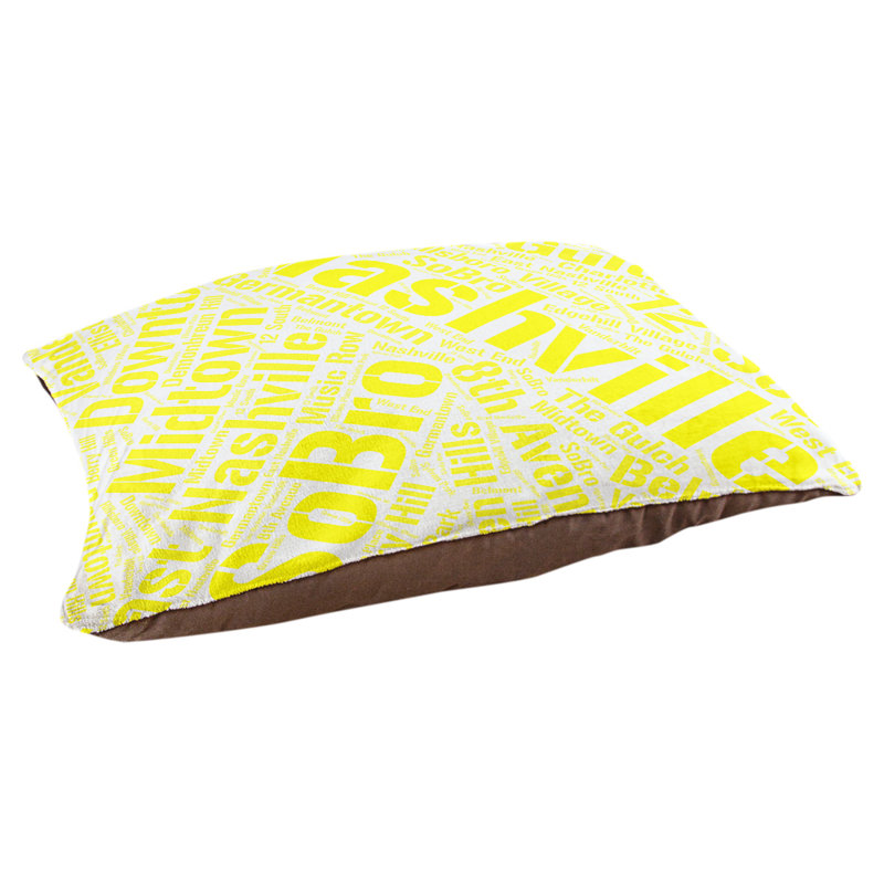 Coussin de chien « districts », Moyen (H 9,5 po x l 28 po x P 18 po), Jaune, Nashville