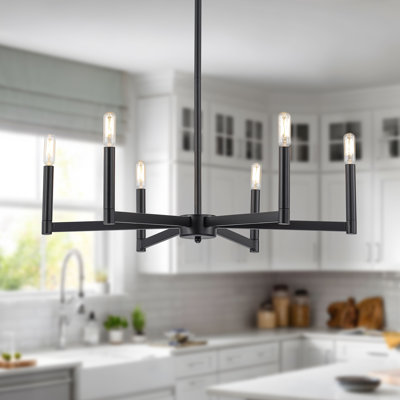 Dimmable Mid-Century Modern Candle Chandelier