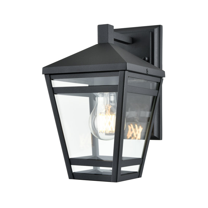 Applique murale d'extérieur 17 lumières 17 étages avec abat-jour en verre transparent Evonne 17 Stories