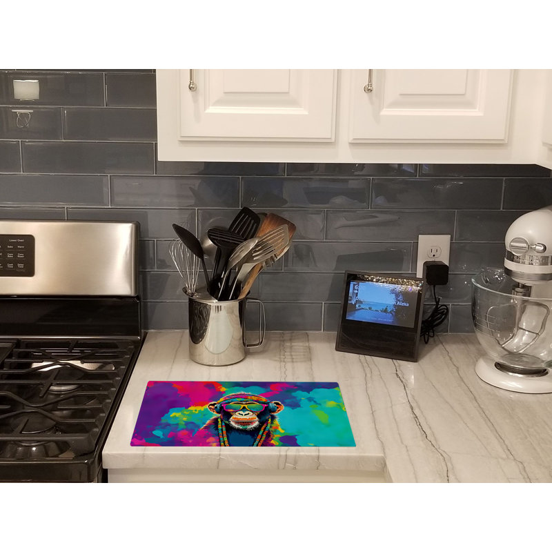Hippie Animal Chimpanzee Glass Cutting Board