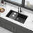 Quartz Kitchen Sink - 30X19" Black Granite Composite Workstation Undermount Kitchen Sink