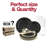 Black with Gold Pearl String Round Disposable Plastic Wedding Value Set - 30 Settings