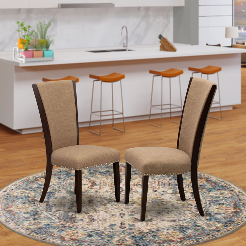 Chaises parson Verona, Sable clair, Acajou
