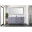 Meuble-lavabo double gris foncé l 72 po x P 22 po avec plateau en marbre de culture-1417073473-1417073476