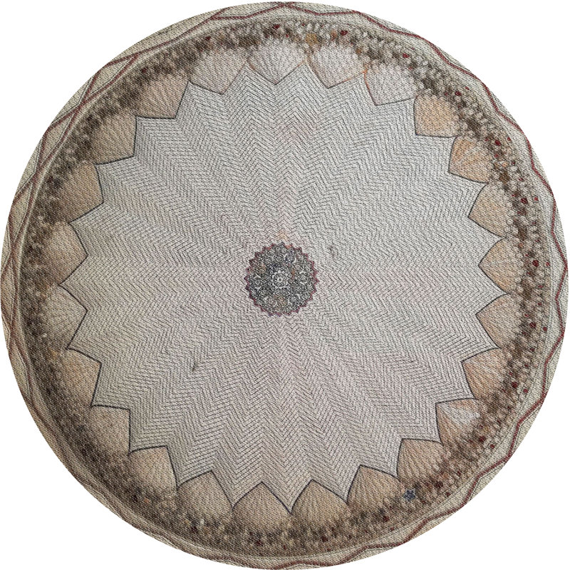 Tapis de zone verte à motif, Rond 5 pi