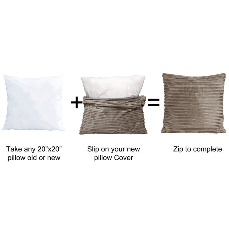 Housse de coussin carré en flanelle nervurée, Amphore