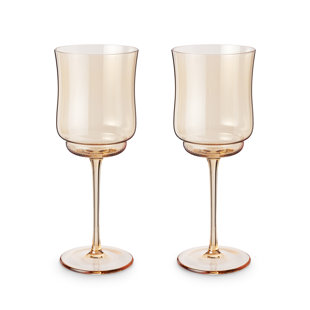 Twine Woodland Stemless Wine Glasses, Festive Gold Rim  Tumblers, Decorative Barware, 16 Oz Set of 2: Champagne Glasses