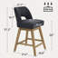 Ensemble de 4 tabourets de bar pivotants de 26 po de hauteur, siège rembourré en polyester sur structure en bois massif-1920880857-1920880856-1926002408