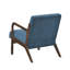 Fauteuil d'appoint moderne en velours côtelé bleu avec coussin, structure en bois d'hévéa massif, fauteuil rétro Mid-Century pour le salon-134532357