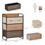 Commode 4 pièces pour chambre - Tiroirs en tissu et structure en acier, 3 rangements avec plateau en bois imitation érable, par For Entryway Radiance