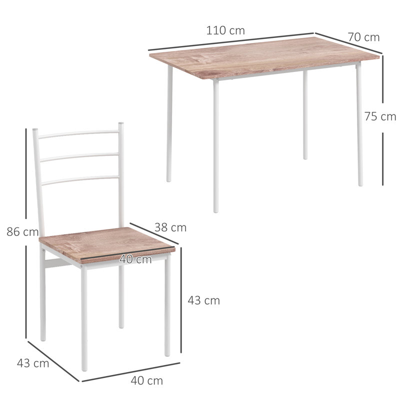 Pittsford 4 - Person Dining Set, Brown/Brown/White