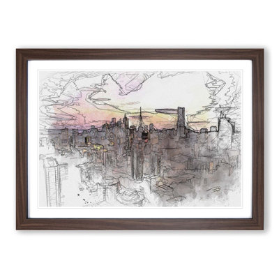 Toronto Canada Skyline in Abstract - Picture Frame Graphic Art Print