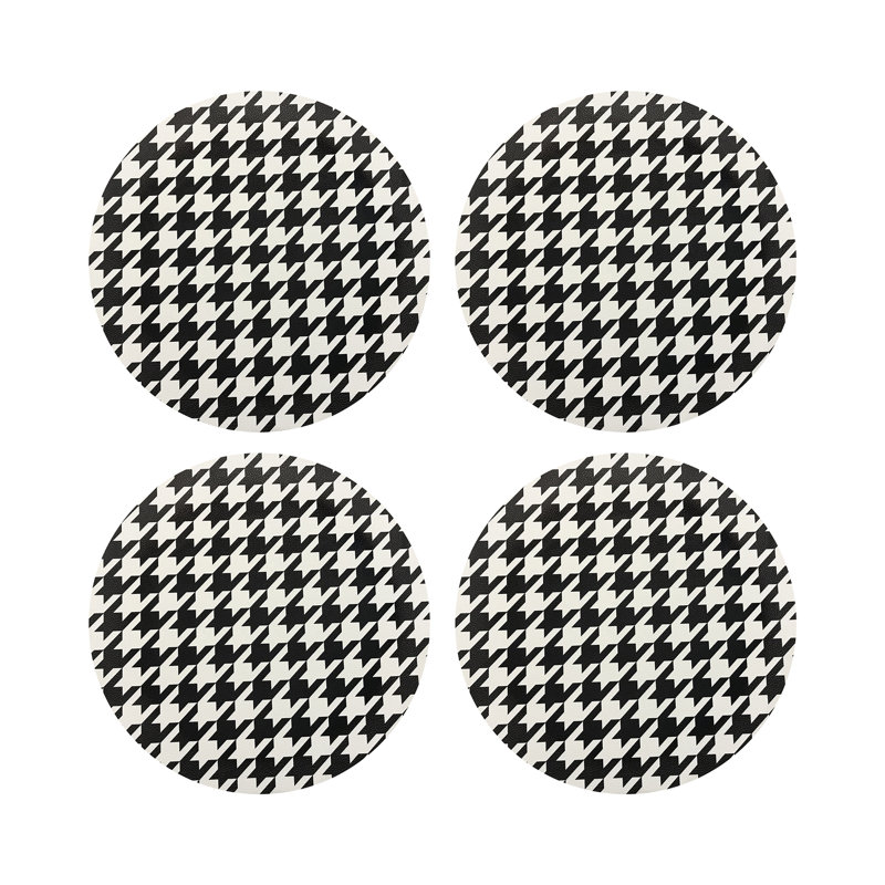Pebble 16" Vinyl Placemat, Black/White