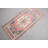 Handwoven Vintage Turkish Oushak Rug in Red for Kitchen Natural Decorative Floor Mat