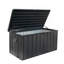 Boîte de rangement extérieure imperméable, grand bac de rangement pour patio pour coussins extérieurs, coussins décoratifs, outils de jardin, verrouillable (gris foncé)-111475279