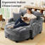 Fauteuil surdimensionné en chenille de 51 po de qualité supérieure avec repose-pieds courbé et dossier réglable-797710070