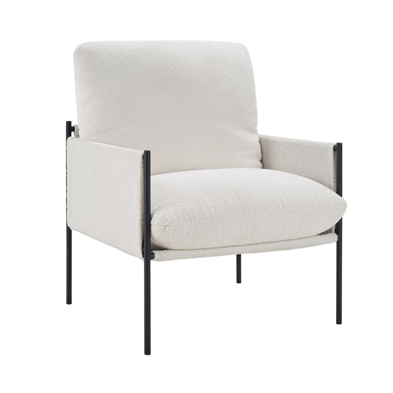 Chaise d'appoint avec coussin amovible blanc