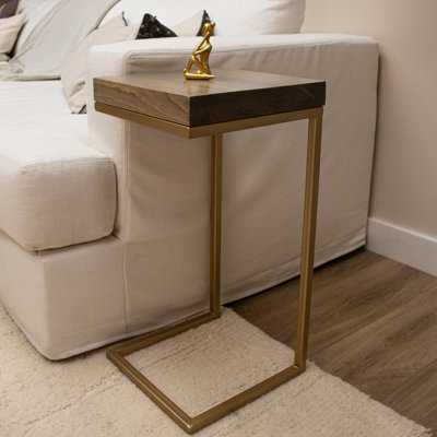 C Shape Rustic Side Table