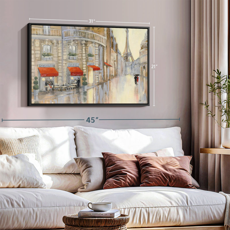 City "Touring Paris Couple, reproduction sur toile", H 21 po x l 31 po