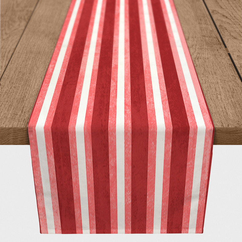 Striped Table Runner, 72" x 16", Red