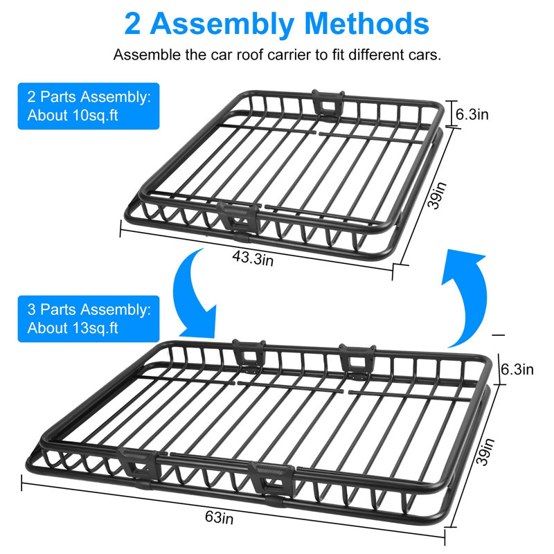 Universal Roof Rack Cargo Carrier Basket