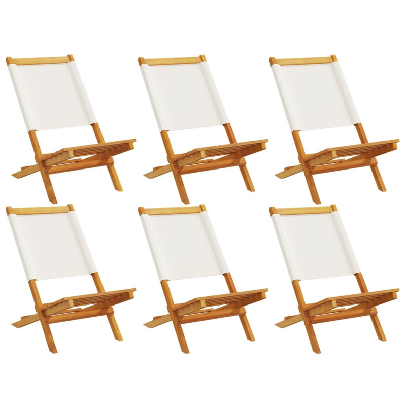 15-4 Polyester/Polyester Blend Garden Chair With Cushion Folding Chair Set, White/Cream