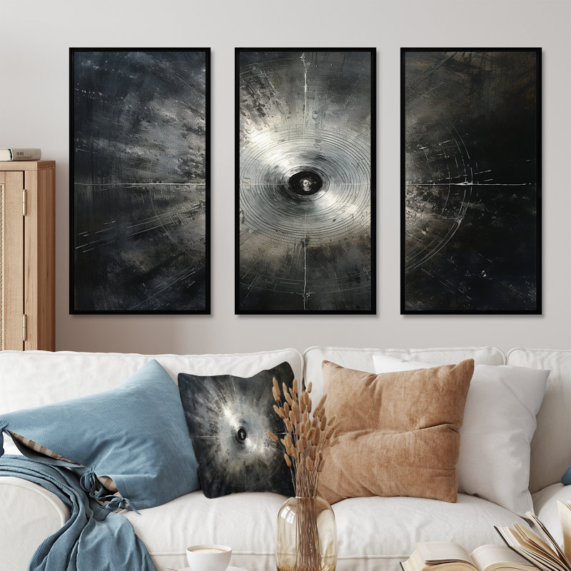 Ensemble de salon Music Wall Art, Cadre flottant noir, H 40 po x l 60 po x P 1 po